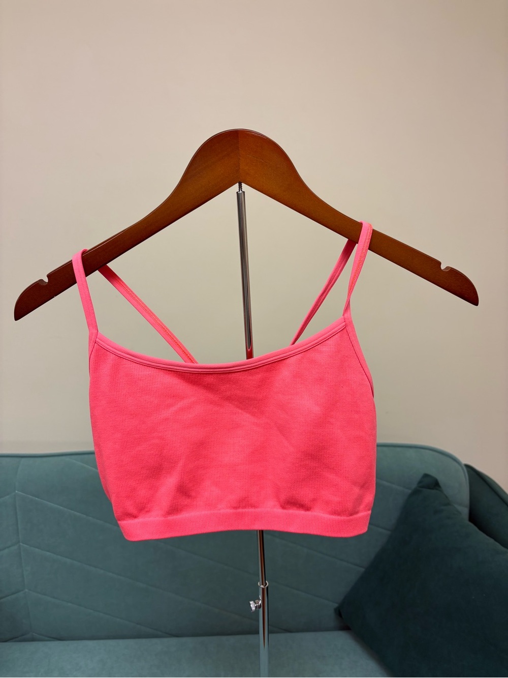 aerie Hot Pink Double-Strap Cropped Bralette